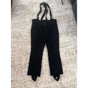 Vintage Peregrine Men's Wool Blend Stirrup Ski Snow Bib Pants Black Size 40